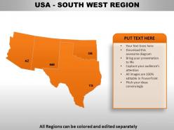 Usa south west region country powerpoint maps