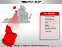 Usa virginia state powerpoint maps