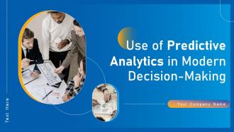 Use Of Predictive Analytics In Modern Decision Making Data Analytics CD