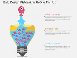 Vg bulb design fishtank with one fish up flat powerpoint design