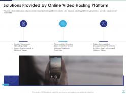 Video hosting platform investor funding elevator pitch deck ppt template