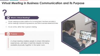 Virtual Meetings Purpose Importance Statistics And Tools Training Ppt