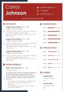 Visual resume format for digital media specialist