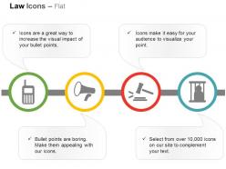 Walky talky megaphone gavel prison ppt icons graphics