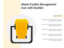 Waste facility management icon with dustbin