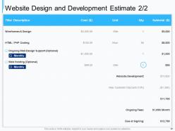 Web design and development proposal template powerpoint presentation slides
