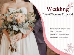 Wedding event planning proposal powerpoint presentation slides