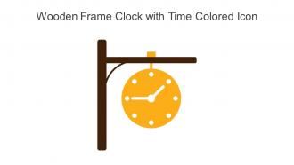 Wooden Frame Clock With Time Colored Icon In Powerpoint Pptx Png And Editable Eps Format