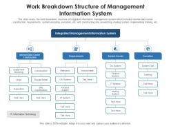 Work breakdown structure of management information system