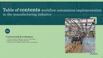 Workflow Automation Implementation In The Manufacturing Industry Powerpoint Presentation Slides