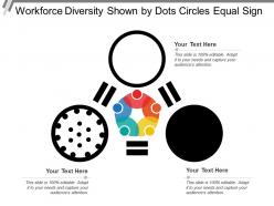 Workforce diversity shown by dots circles equal sign