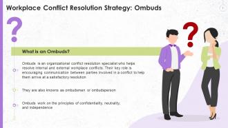 Workplace Conflict Resolution With Ombuds Training Ppt