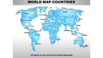 World continents powerpoint maps