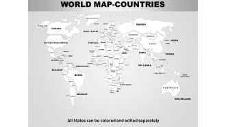 World continents powerpoint maps