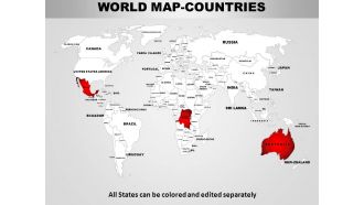 World continents powerpoint maps