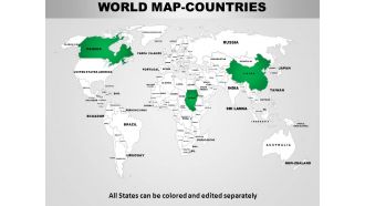 World continents powerpoint maps