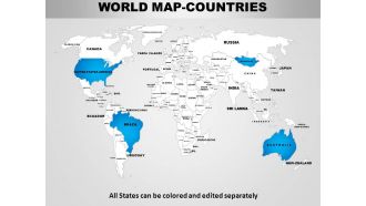 World continents powerpoint maps