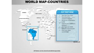 World continents powerpoint maps