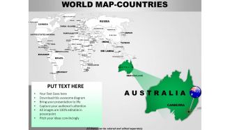 World continents powerpoint maps