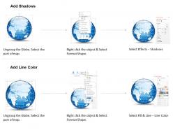 World map for air travel places ppt presentation slides