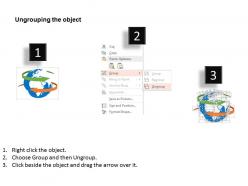 World map globe with two arrows ppt presentation slides