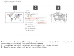 World map with different location and percentage powerpoint slides