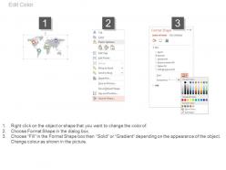 World map with different location and percentage powerpoint slides