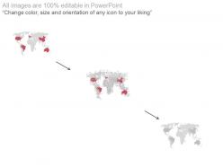 World map with financial revenue locations powerpoint slides