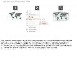 World map with linear year based timeline powerpoint slides