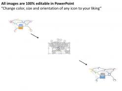 World map with networking and email flat powerpoint design