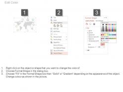 World map with percentage icons powerpoint slides