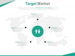 World map with target market analysis powerpoint slides