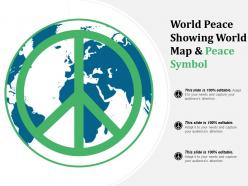 World peace showing world map and peace symbol