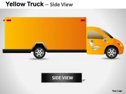 Yellow truck side view powerpoint presentation slides