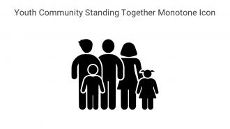 Youth Community Standing Together Monotone Icon In Powerpoint Pptx Png And Editable Eps Format