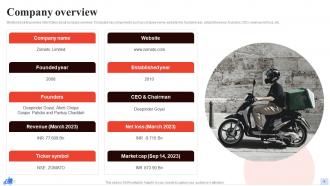 Zomato Company Profile Powerpoint Presentation Slides CP CD Images Visual