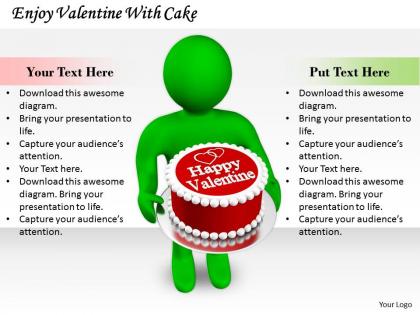 0214 enjoy valentine with cake ppt graphics icons powerpoint