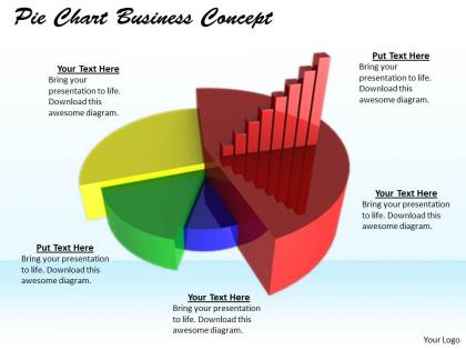 0514 compare business data in pie chart image graphics for powerpoint