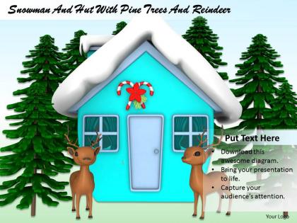 0514 snow hut in winters with reindeer image graphics for powerpoint