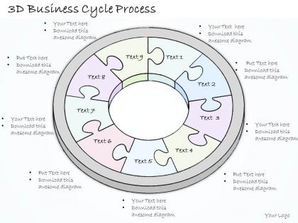 0614 business ppt diagram 3d business cycle process powerpoint template