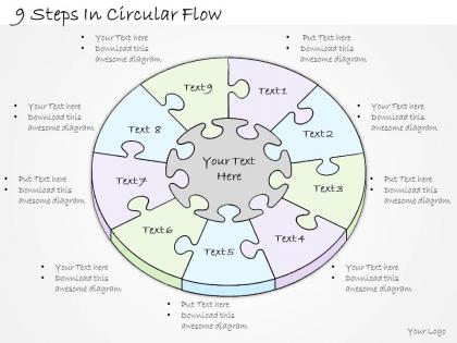 0614 business ppt diagram 9 steps in circular flow powerpoint template