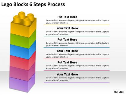 0620 timeline chart lego blocks 6 steps process powerpoint templates