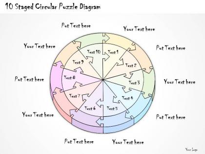 0714 business ppt diagram 10 staged circular puzzle diagram powerpoint template