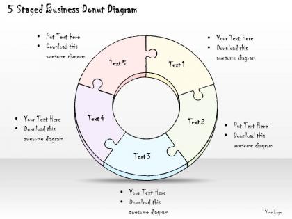 0714 business ppt diagram 5 staged business donut diagram powerpoint template