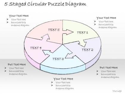 0714 business ppt diagram 5 staged circular puzzle diagram powerpoint template