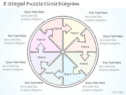 0714 business ppt diagram 8 staged puzzle circle diagram powerpoint template