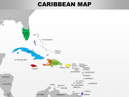 0714 caribbean region powerpoint maps showing bahamas haiti etc