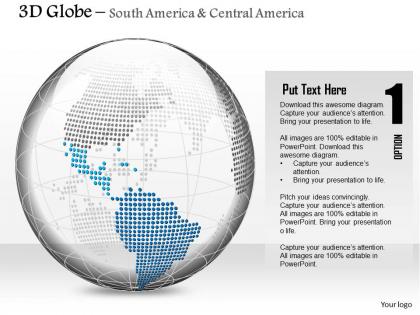 0914 business plan 3d binary globe south and central america highlighted powerpoint presentation template