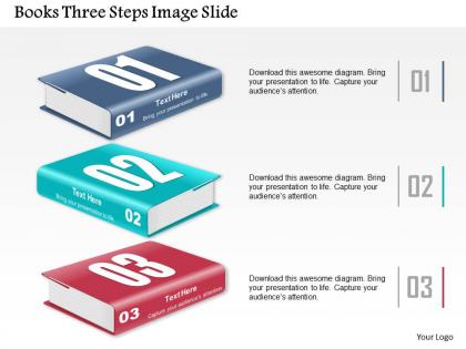 0914 business plan books three steps image slide powerpoint presentation template