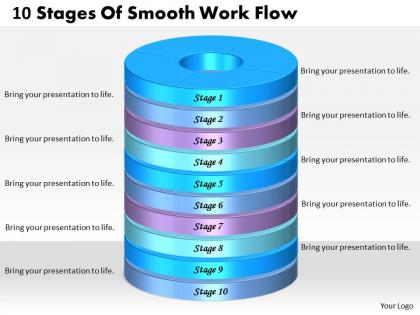 1013 busines ppt diagram 10 stages of smooth work flow powerpoint template